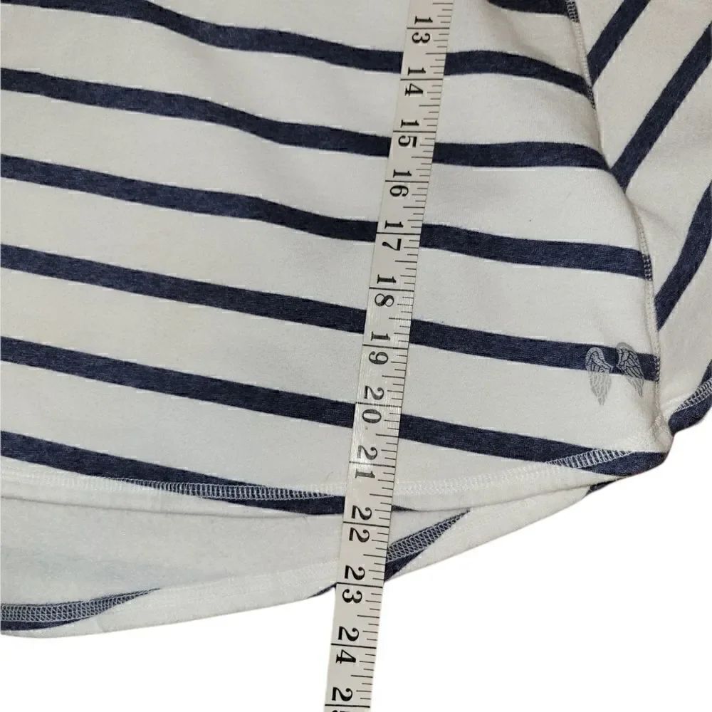 Victoria's Secret Oversized Navy and White Stripe Hooded Sweatshirt Poncho Small - Picture 9 of 13
